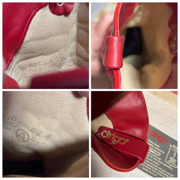 VTG DINGO Outwest Leather RED Inlay Coastal Cowgirl Boots 6.5 line dancing READ! - Picture 9 of 13